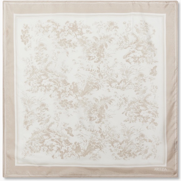 Old Money Aritzia Elite Scarf 100% Silk – Cream Color - Picture 3 of 7